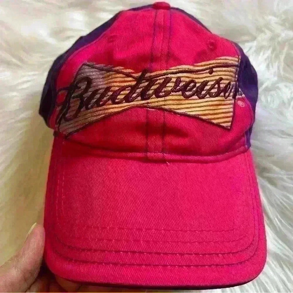 Budweiser Y2K Logo Hat Pink & Purple - Picture 2 of 7